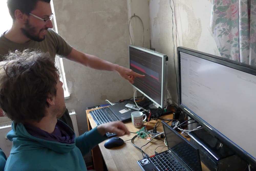 Matthias and Tilmann working in the Silent Office